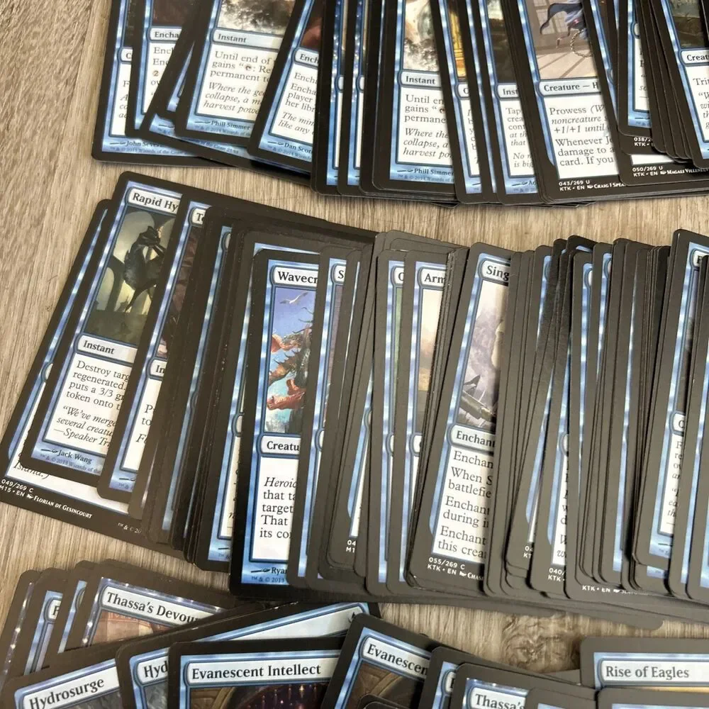 Magic The Gathering Deckmaster Card Lot of 225+ Mixed Blue Cards 2014 Wizards